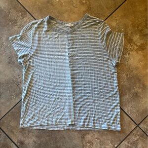 Casual Gray Two-Toned Striped T-Shirt